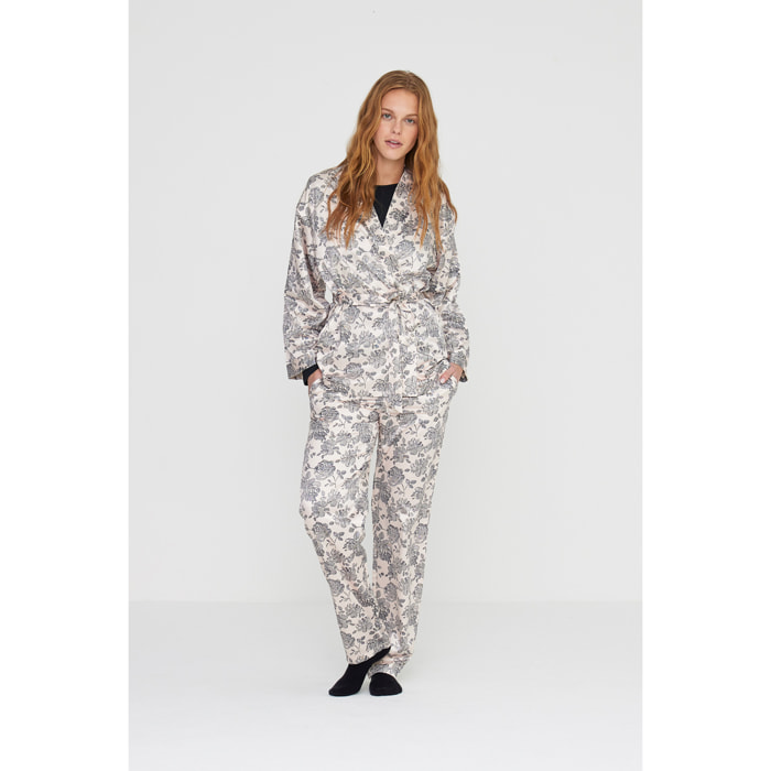 Completo tre pezzi donna lisette in raso e jersey invernale Noidinotte