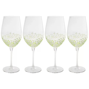 Verres à vin Confetti verts set de 4 Kare Design