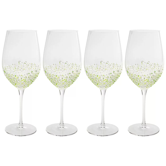 Verres à vin Confetti verts set de 4 Kare Design