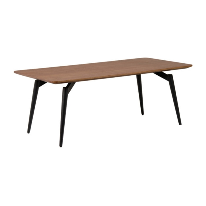 Table basse 120 cm plaquée en bois avec pieds en métal - NORWAY