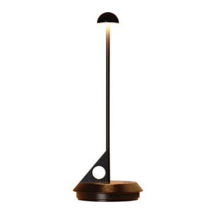 Lampe de table sans fil minimaliste en aluminium noire LED blanc chaud dimmable LUME BLACK H29 cm