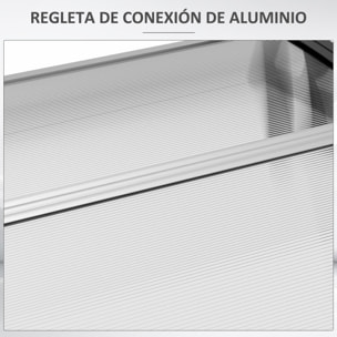 Tejadillo de Protección 303x96 cm Marquesina Exterior para Puertas y Ventanas contra Sol y Lluvia con Soporte de Aleación de Aluminio PP Policarbonato Transparente