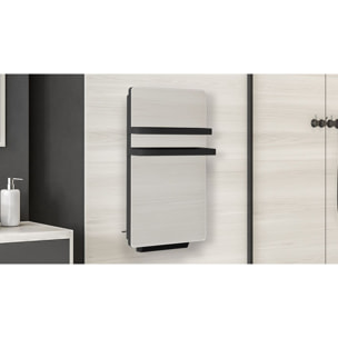 Radiateur sèche-serviette Verre Miroir 500w soufflerie 900w