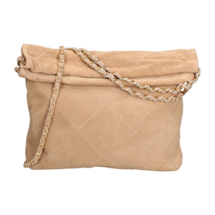 Borsa a spalla da donna Made in Italy - Modello Celeste Elite - Pelle scamosciata - 32.0 x 34.0 x 6.0 cm