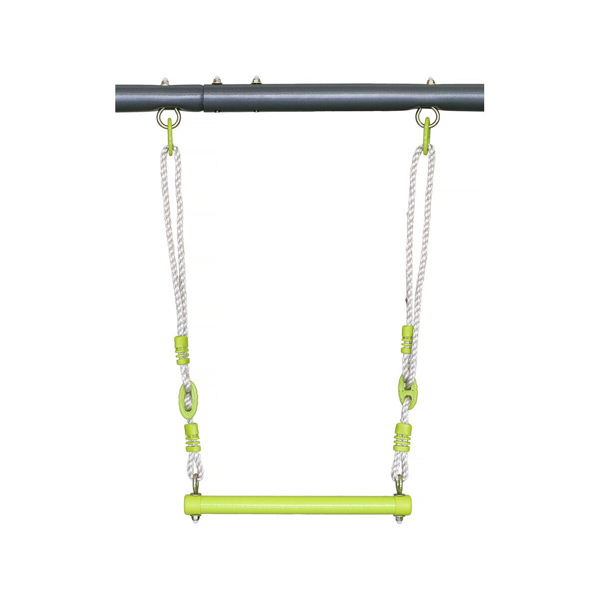 Portique de jeu en métal avec toboggan "Kylian" - 4 agrès - Vert