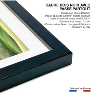 Affiche nature collines brumeuses Affiche sous cadre noir