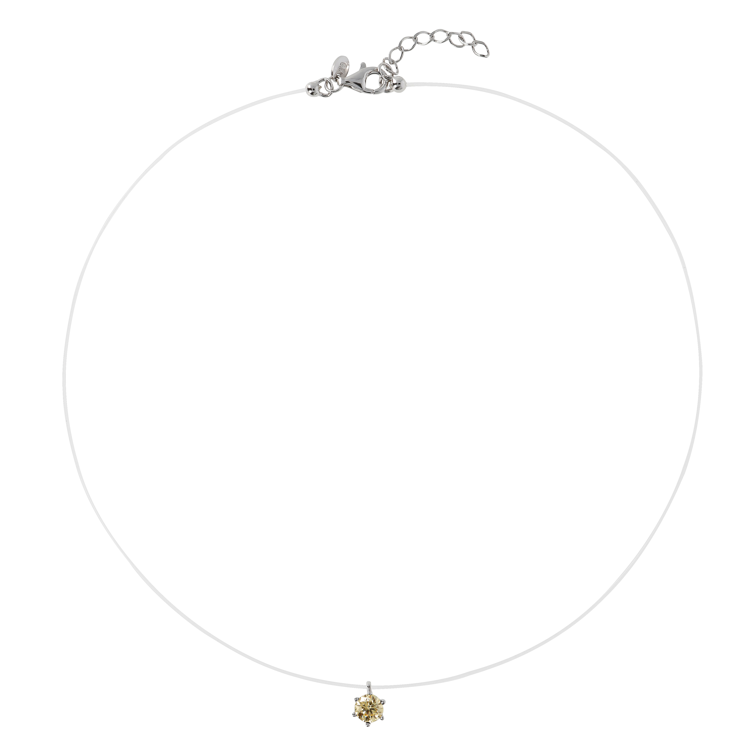 Collana Fantasmino con Pendente Punto Luce in Cubic Zirconia Gialla