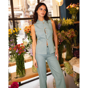 Chaleco de mujer con botones delanteros