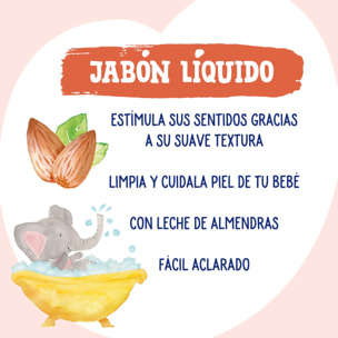 PACK 3 JABÓN DE BAÑO HIDRATANTE PARA BEBÉ CON LECHE DE ALMENDRAS 750ML