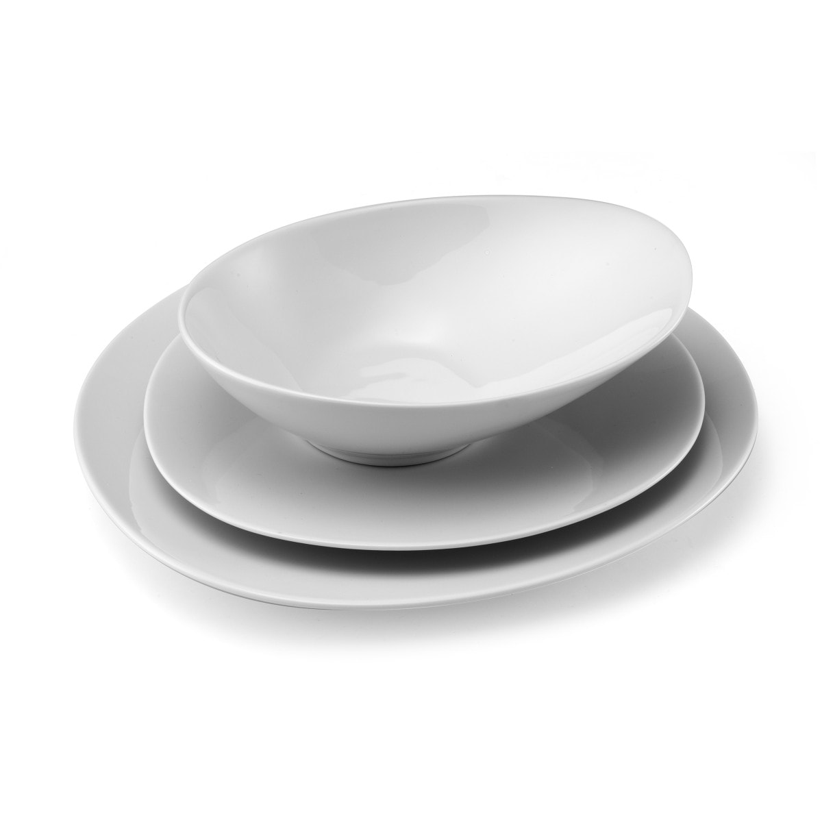 Sven Blanc - Assiette plate 28 cm (lot de 6)