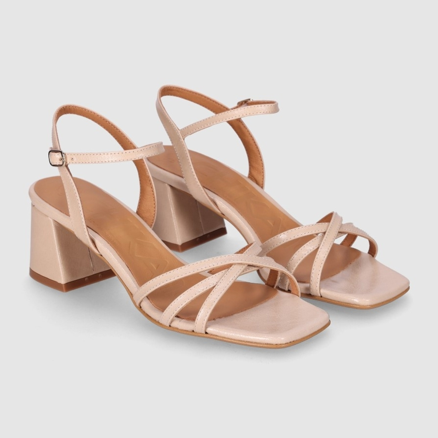 Sandalias - Beig - Tacón: 4 cm