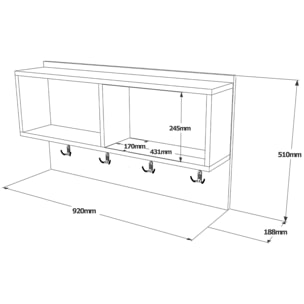 Perchero Brian De Pared Con Estante