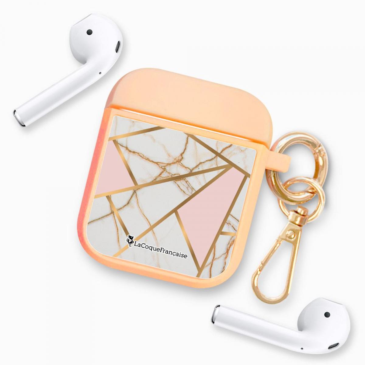 Housse pour Airpods Pro Marbre Rose Motif Ecriture Tendance La Coque Francaise