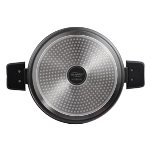 Olla baja 28x8.0cm alu fundido ind c/tapa bistro grey