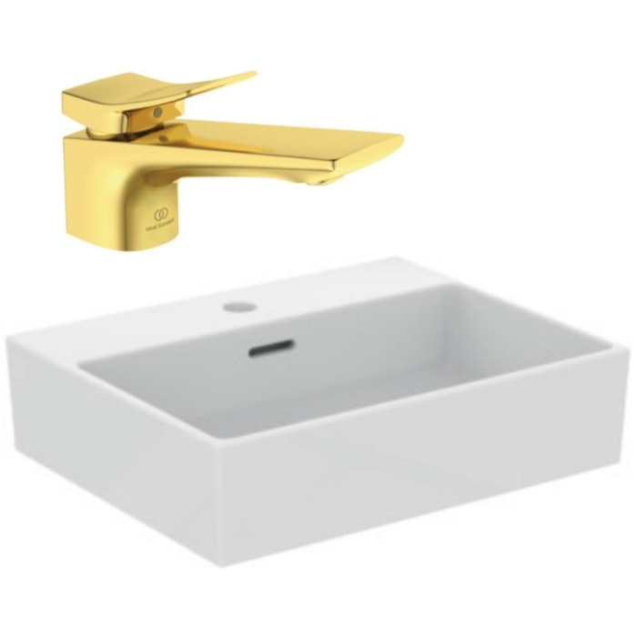 Pack vasque à poser IDEAL STANDARD Extra + mitigeur Conca or