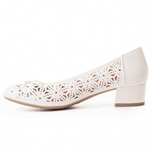 Zapatos De Tacón - Blanco - Altura: 3 cm