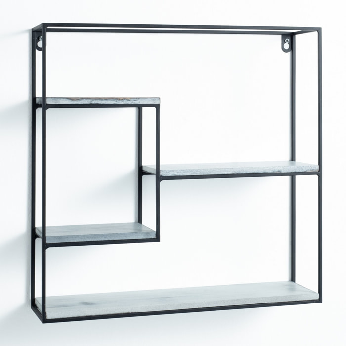 Étagère murale Tomasucci TETRIS, en acier et bois, blanc