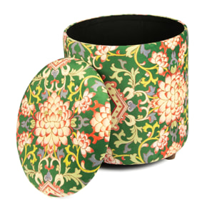 Pouf contenitore Excelsa La Via Della Seta velluto e legno 39x39x43 cm multicolore