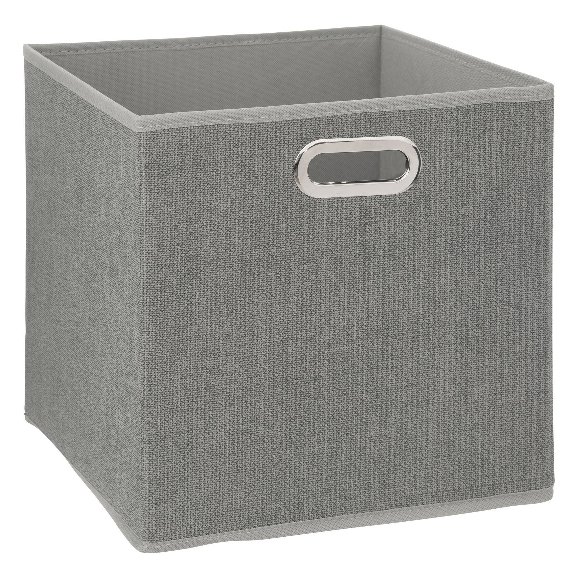 Caja de almacenamiento de 31 x 31 cm, gris jaspeado claro