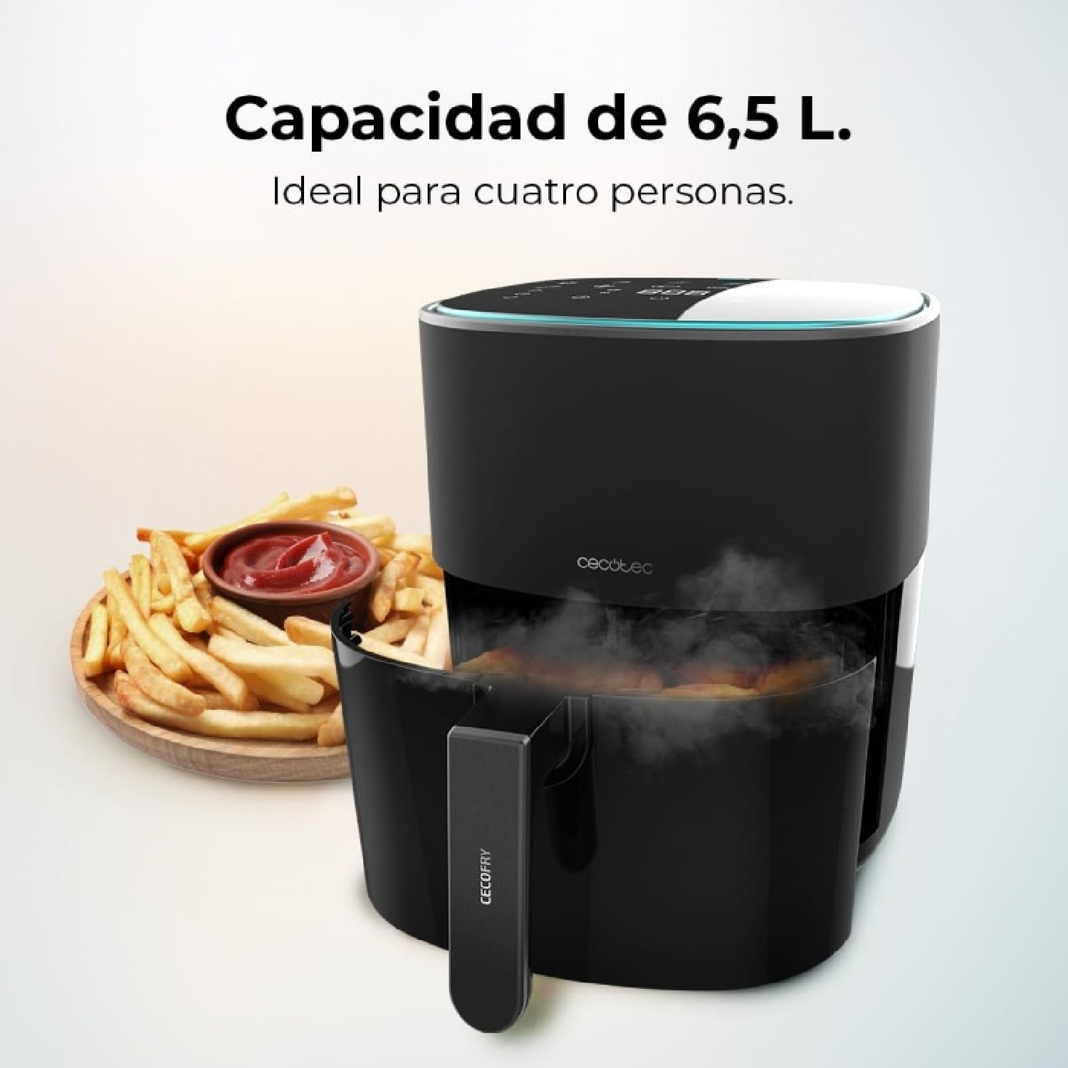 Freidora de Aire sin Aceite de 6,5L Cecofry Fantastik 6500 Pack 1700W,Tecnología