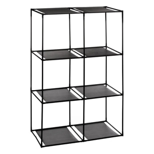 Etagère 6 cases avec 6 boîtes de rangement "Mix N' Modul" noir