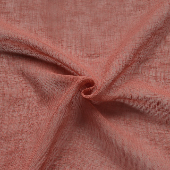 Voilage  - Effet lin chiné - Rose