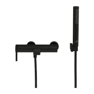 Ensemble bain douche mécanique VILLEROY & BOCH Dawn noir mat avec douchette Stick 1 jet + flexible 160 + support