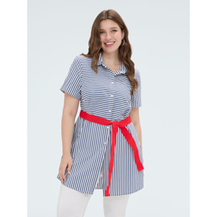 Fiorella Rubino - Camicia a righe in misto cotone - Blu