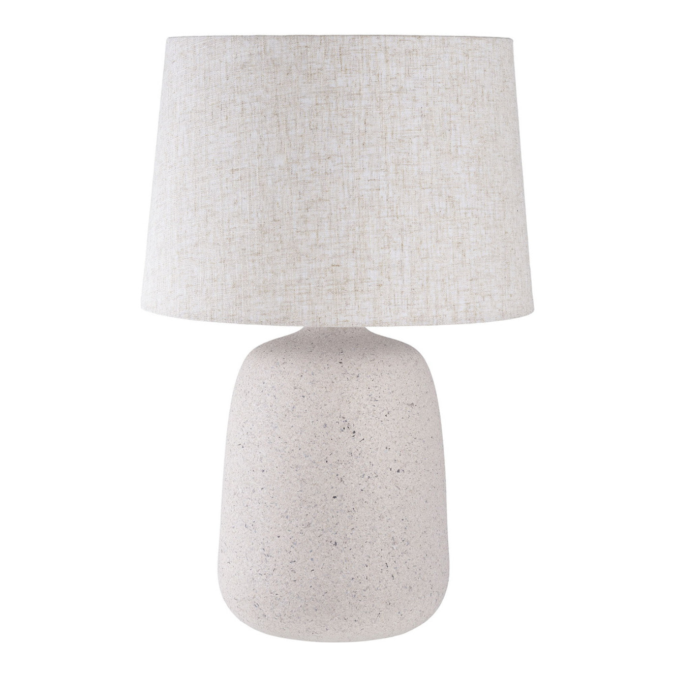 Lampada da tavolo Croft in fiberclay sabbia con paralume in lino
