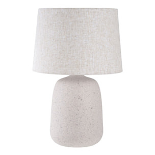 Lampada da tavolo Croft in fiberclay sabbia con paralume in lino