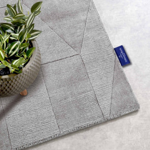 Tapis salon géométrique, relief tissé à la main, design authentique