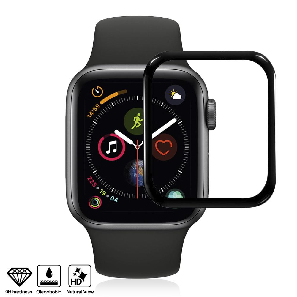 Protector de pantalla de cristal templado con bordes curvados a color para Apple Watch 44mm (Serie 4)