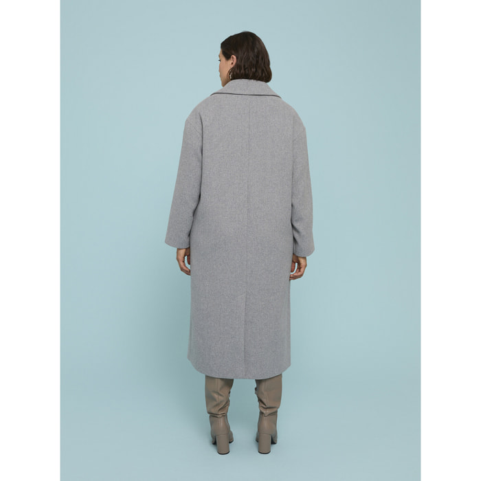 Fiorella Rubino - Cappotto lungo in panno misto lana - Grigio