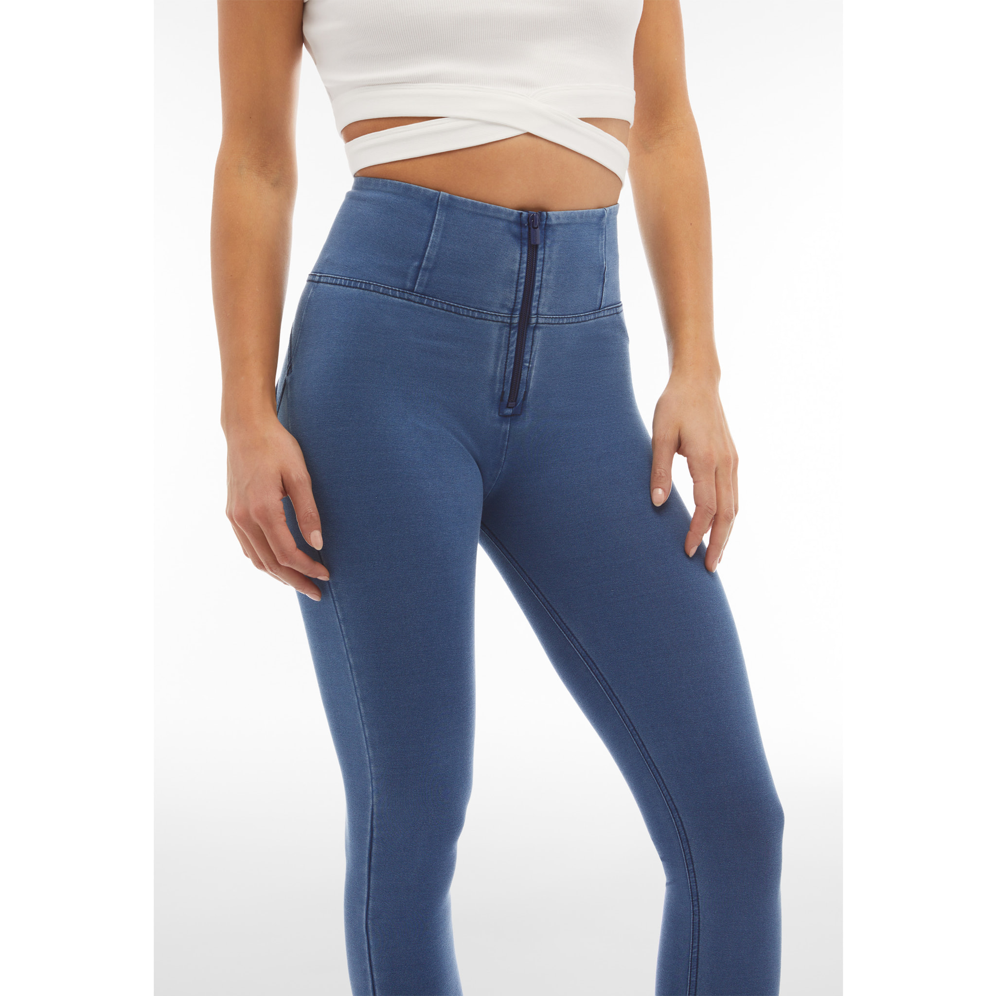 Jeggings push up WR.UP® superskinny vita alta con zip