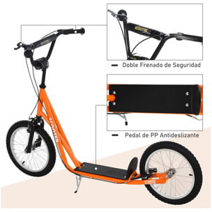 Patinete Ajustable Para Niños Metal 139x58x90-96 cm Naranja