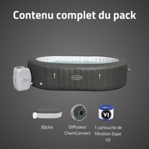 Bestway Spa gonflable ovale Lay-Z-Spa Mauritius AirJet avec WiFi 5-7 personnes