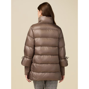 Oltre - Midi down jacket in real feather - Marrón