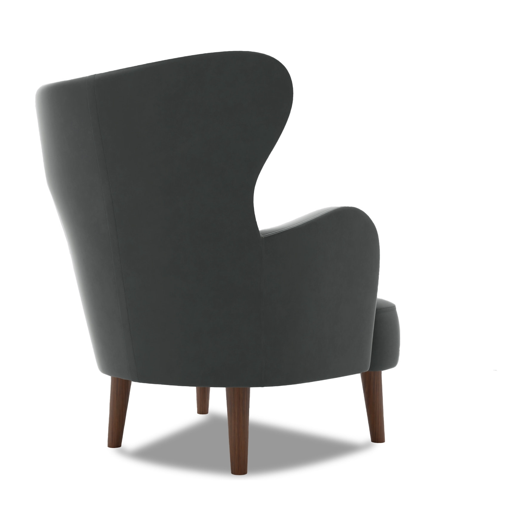 Jaudy - fauteuil - en velours - pieds en bois - Gris