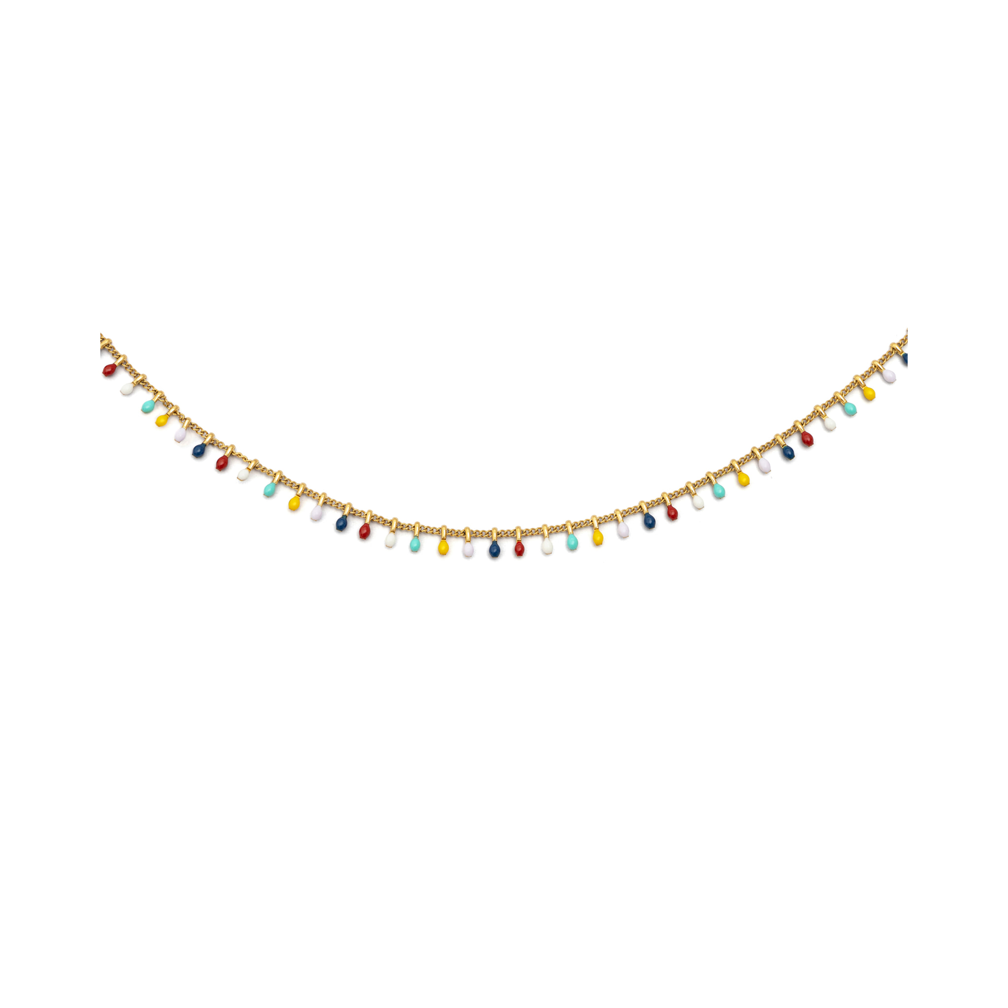 Collar Swing Dots Colors Enamel Acero Baño Oro