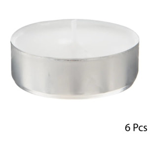 Lot de 6 bougies chauffe-plat "Many" blanc 40g