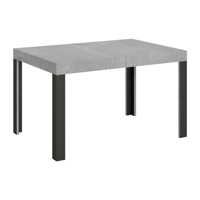 Table Linea Extensible Dessus Ciment 90x130 Allongée 234 cadre Anthracite