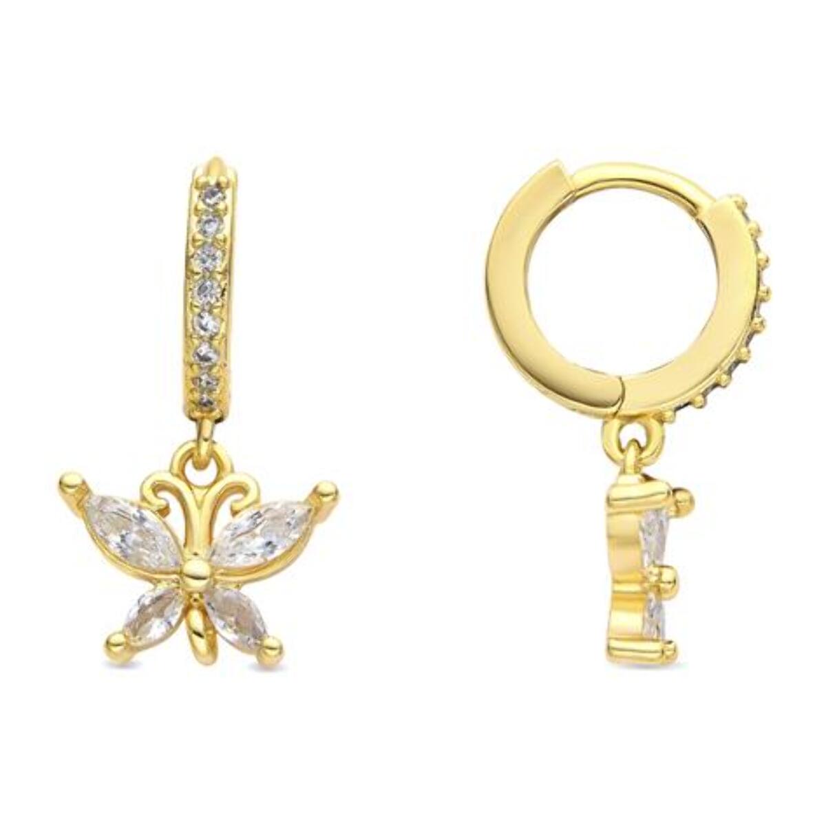 Pendientes acabado oro amarillo de 18k y Circonita Brillante
