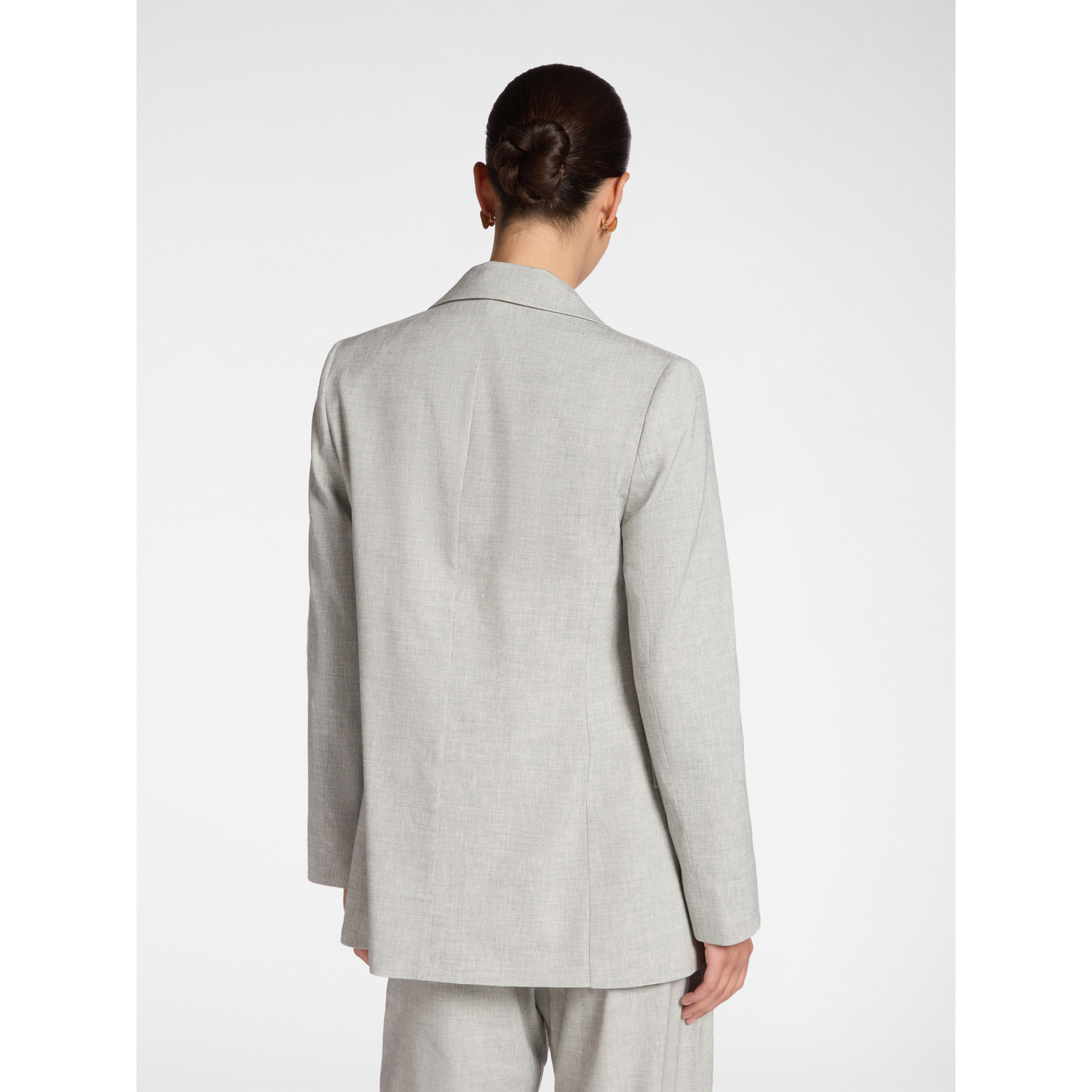 Elena Mirò - Blazer de mezcla de lino con botonadura sencilla - Gris