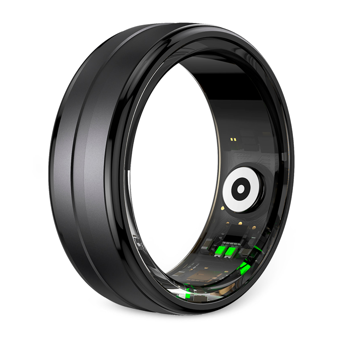 Anillo inteligente Smart Ring Orbyt Talla 9, Diámetro 19,1mm, para Hombre y Mujer, Estuche de Carga, Análisis del Sueño/Pulsometro/Podómetro/Calorías, Impermeable, Android e iOS, Color negro