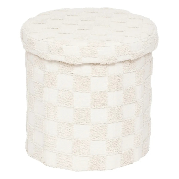 Pouf pliant "Pasti" blanc D38x38cm