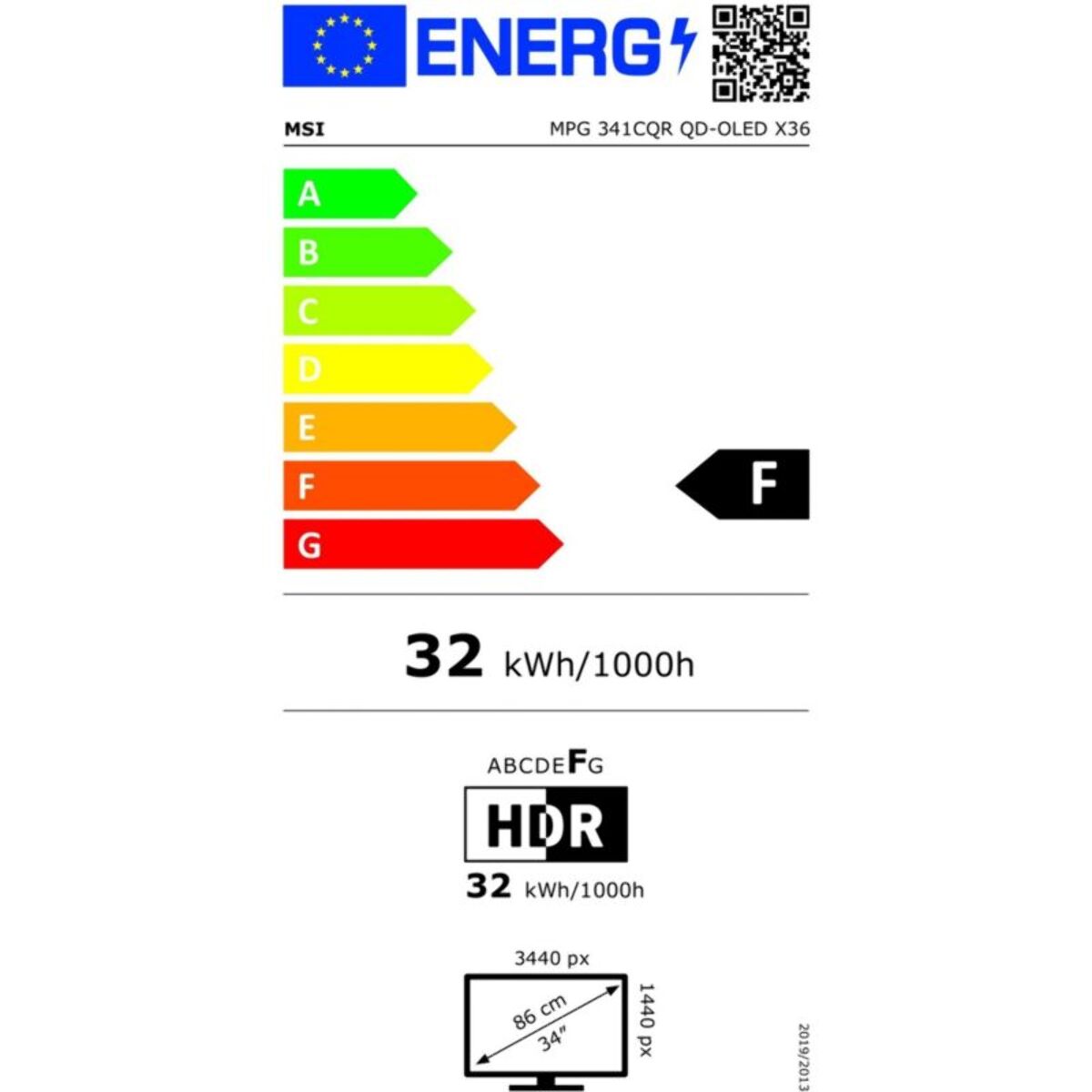 Ecran PC Gamer MSI MPG 341CQR QD-OLED X36 34''