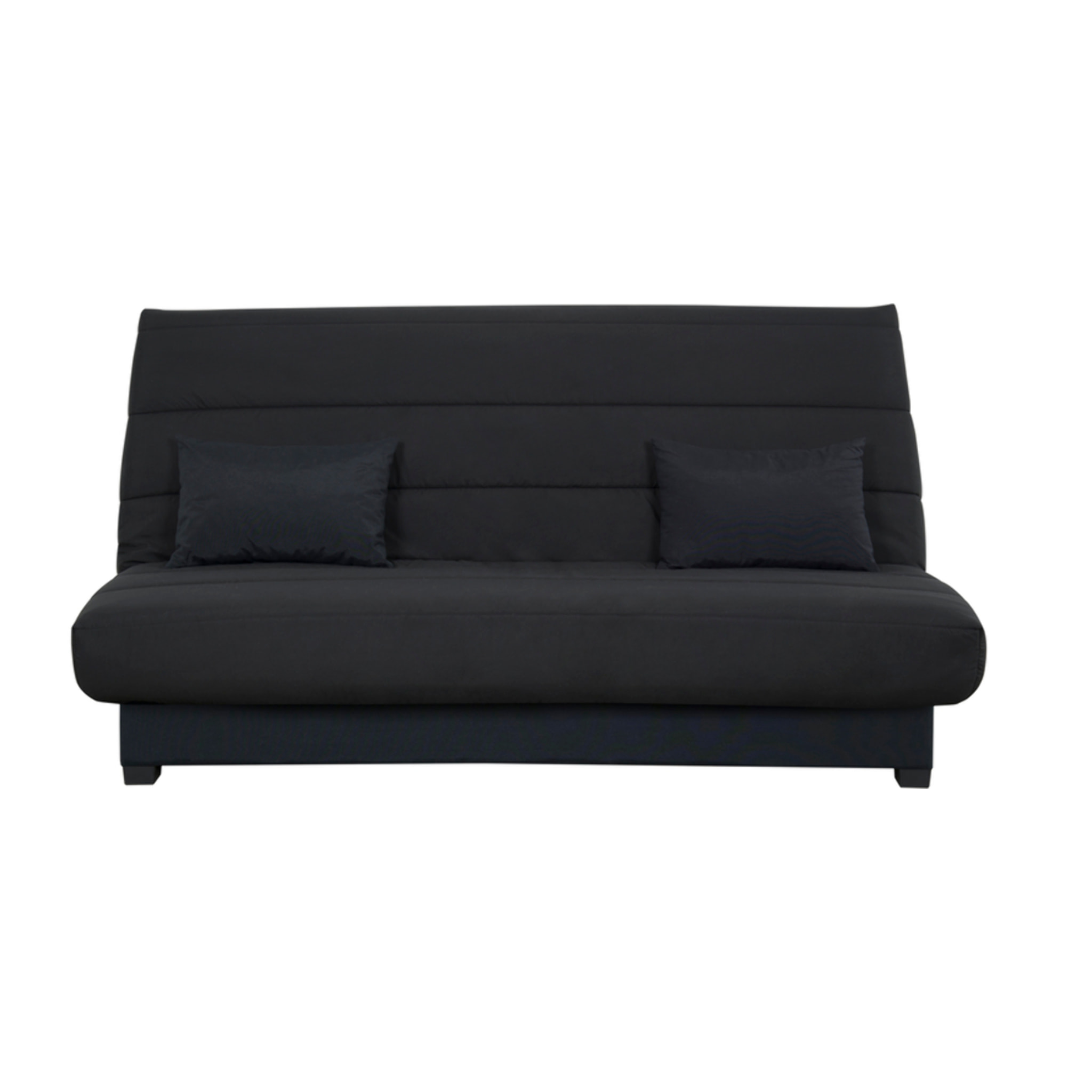 Canapé convertible Cecilia, matelas Simmons ressorts, 130 x 190 cm, noir