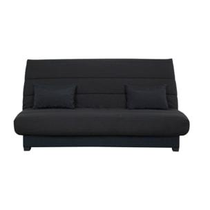 Canapé convertible Cecilia, matelas Simmons ressorts, 130 x 190 cm, noir