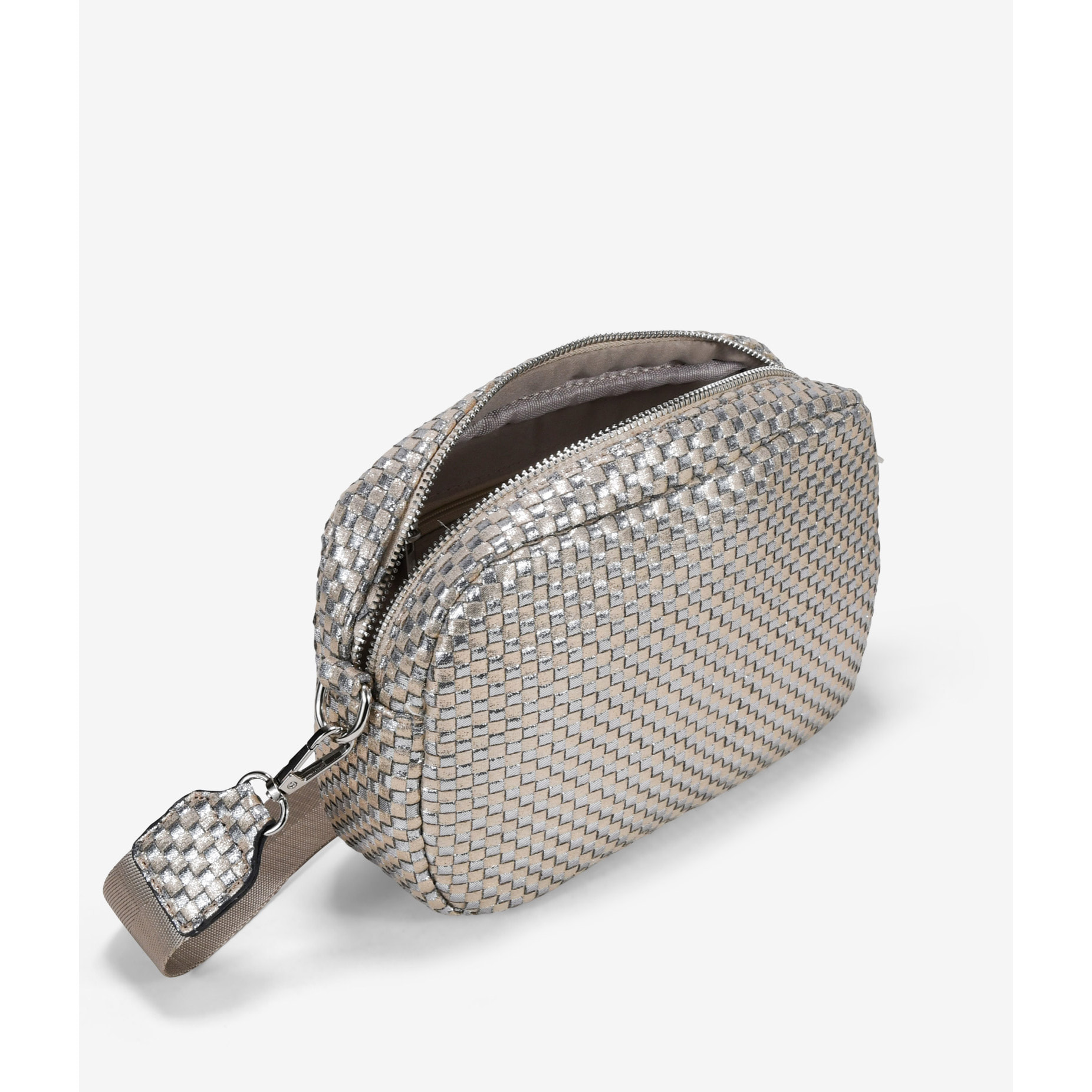 Bolso bandolera plomo con trenzado