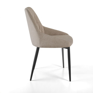 Lot de 4 chaises de salle à manger Tomasucci ALICE, en tissu, beige, 57 × 50 × 85 cm